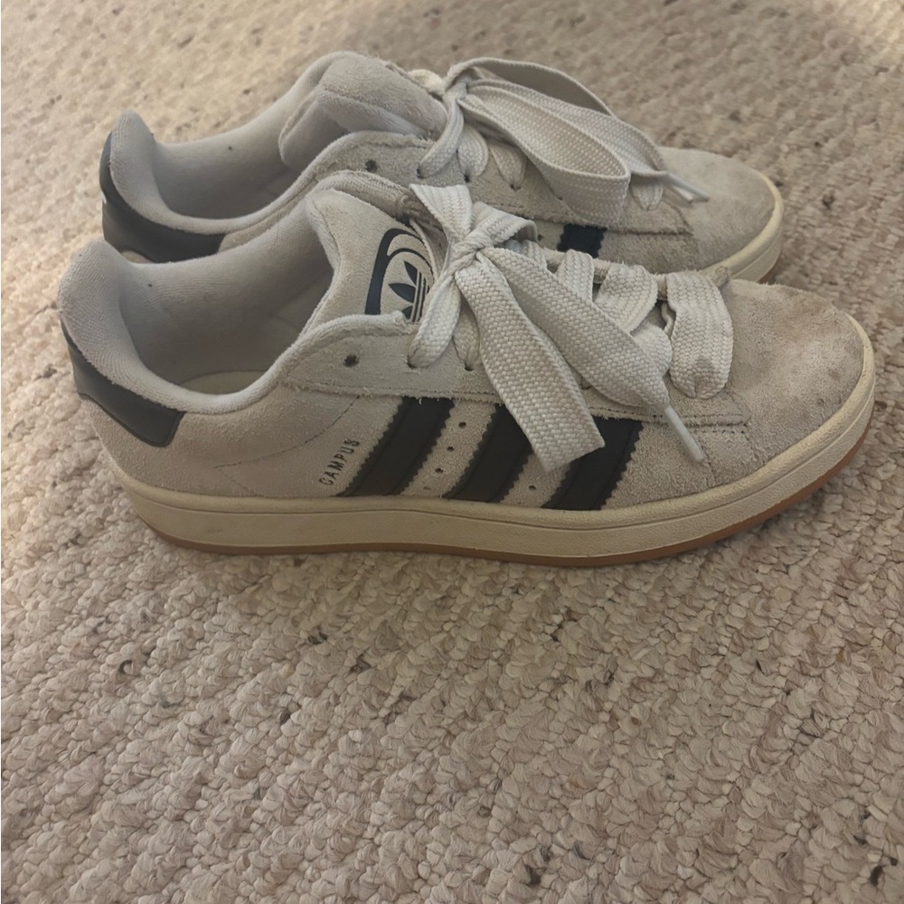 Adidas Campus Cream and Black Classic Sneakers